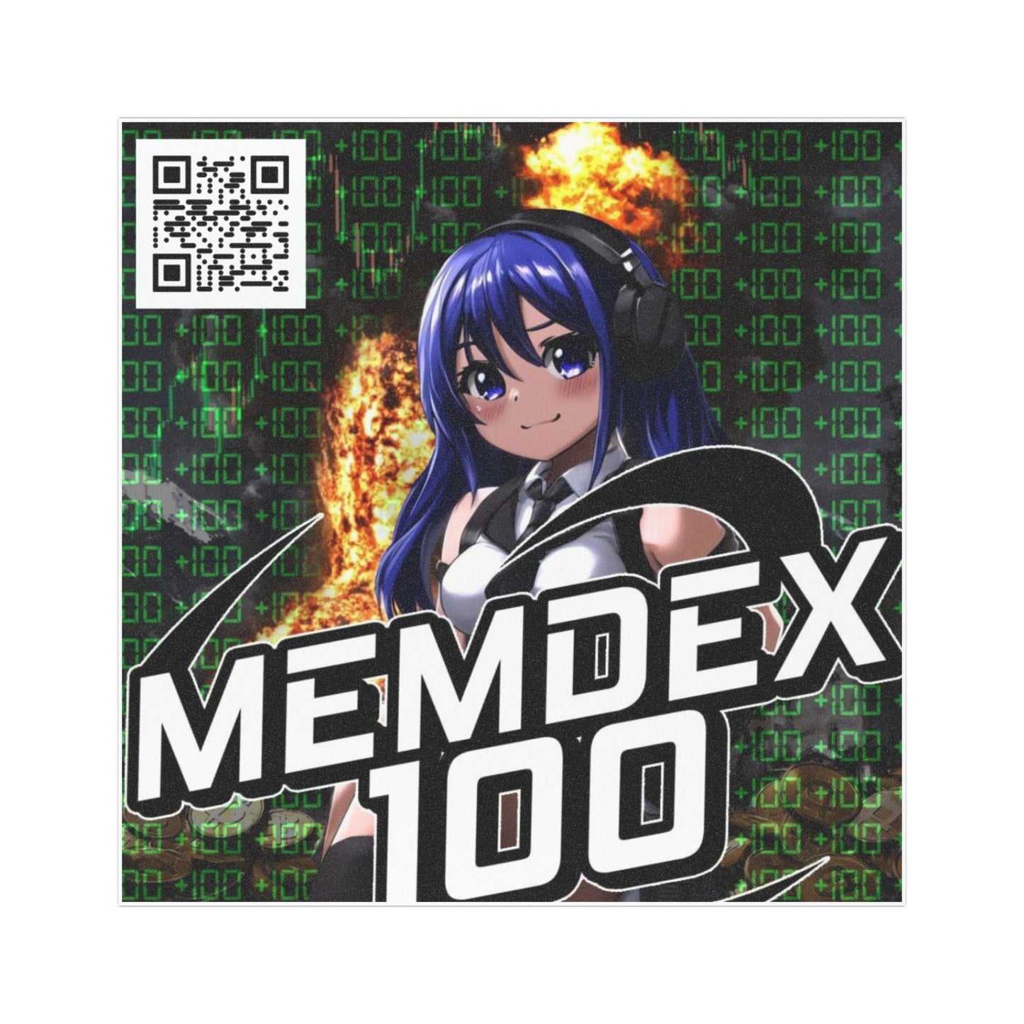 Anime-Inspired Car Magnet with QR Code - MEMDEX 100